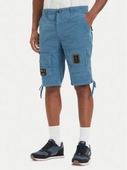 Aeronautica Militare Szorty materiałowe 261BE0041UCT01122 Niebieski Regular Fit. Niebieskie szorty męskie AERONAUTICA MILITARE, z bawełny, bez kołnierzyka. Za 719.99 zł.