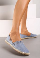 Niebieskie Espadryle Undefeatability. Niebieskie espadryle damskie Born2be, bez wzorów, z jeansu, bez obcasa, na płaskiej podeszwie. Za 69.99 zł.