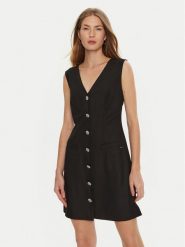 Guess Sukienka koktajlowa Doris W4BK11 WGIF2 Czarny Slim Fit. Czarne sukienki damskie Guess, s, z aplikacjami, z syntetyku, wizytowe, bez kołnierzyka, bez ramiączek. Za 299.99 zł.