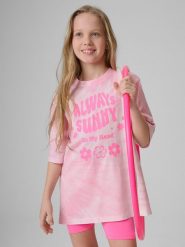 4F T-shirt loose z nadrukiem dziewczęcy - różowy 134/140 (8-10 lat). Czerwone koszulki dziewczęce 4f, bez wzorów, z bawełny, bez ramiączek. Za 59.99 zł.