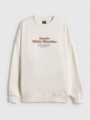 4F Bluza dresowa oversize bez kaptura damska - biała XS. Białe bluzy bez kaptura damskie 4f, xs, z dresówki. Za 159.99 zł.