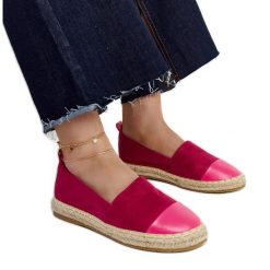 Różowe espadryle Carugo. Czerwone espadryle damskie bez wzorów, bez obcasa. Za 78.15 zł.