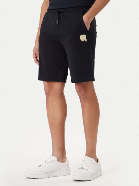 KARL LAGERFELD Szorty sportowe 705118 562900 Granatowy Loose Fit. Niebieskie szorty męskie Karl Lagerfeld, bez wzorów, z bawełny, sportowe. Za 473.99 zł.
