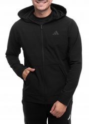 Bluza męska adidas Designed for Training COLD.RDY Full-Zip Hoodie. Czarne bluzy z kapturem męskie Adidas, m, z elastanu. Za 377.99 zł.