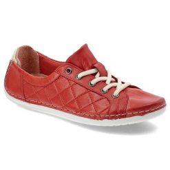 Czerwone Półbuty Maciejka Wygodne Skórzane Buty Damskie. Czerwone półbuty damskie Maciejka, z aplikacjami, ze skóry, bez obcasa. Za 179.00 zł.
