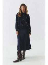 TATUUM Spódnica w kolorze granatowym rozmiar: M. Niebieskie spódniczki damskie Tatuum, m, bez wzorów, z podwyższonym stanem, midi, rozkloszowane. Za 226.77 zł.