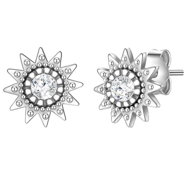 Glanzstücke München Kolczyki Słońce z Srebro wysokiej próby w Srebrny 1 ct Damski. Szare kolczyki damskie Glanzstücke München, z cyrkonią, srebrne, na sztyftcie. Za 199.99 zł.