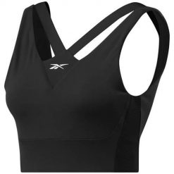 Koszulka treningowa damska Reebok Studio Mediumimpact. Czarne bluzki sportowe damskie Reebok, xs, bez kołnierzyka, bez ramiączek. Za 233.00 zł.