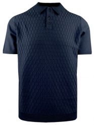 Męska Koszulka Polo z Dzianiny - Brave Soul - Granatowa. Niebieskie koszulki polo męskie Brave Soul, na lato, l, bez wzorów, z dzianiny, bez ramiączek. Za 129.00 zł.