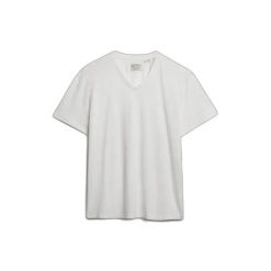 Koszulka z dekoltem w szpic Superdry Classic. Białe szorty męskie Superdry., bez wzorów, z materiału, casualowe. Za 149.35 zł.