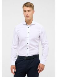 Eterna Koszula - Slim fit - w kolorze białym rozmiar: 42. Białe koszule męskie Eterna, bez wzorów, z bawełny, bez kołnierzyka, bez ramiączek. Za 123.45 zł.