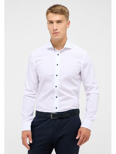 Eterna Koszula - Slim fit - w kolorze białym rozmiar: 38. Białe koszule męskie Eterna, bez wzorów, z bawełny, bez kołnierzyka, bez ramiączek. Za 123.45 zł.