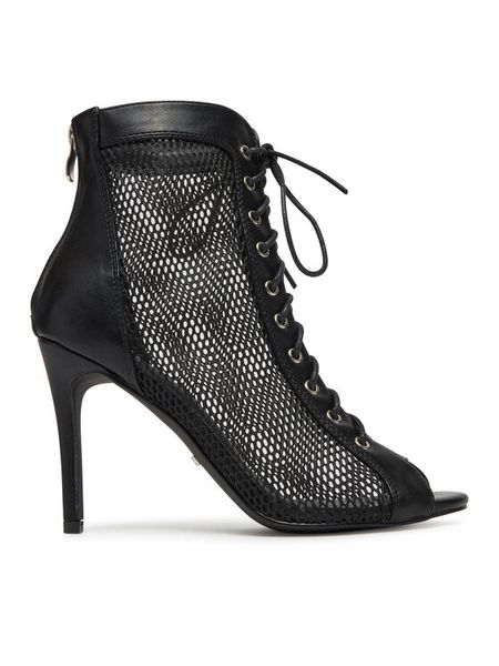DeeZee Botki HY8372-3 Czarny. Czarne botki damskie DeeZee, ze skóry, bez obcasa, na szpilce, bez zapięcia. Za 125.99 zł.