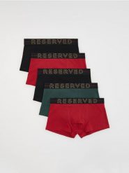 5 pack bokserek Classic - czerwony. Czerwone bokserki męskie Reserved, bez wzorów. Za 99.99 zł.
