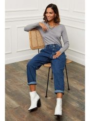 Soft Cashmere Sweter w kolorze szarym rozmiar: 38/40. Szare swetry klasyczne damskie Soft Cashmere, z kaszmiru, bez kołnierzyka. Za 105.63 zł.