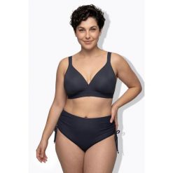 Damska Góra od bikini bez miękkich miseczek na podszewce z recyklingu. Niebieskie bikini damskie Ulla Popken, bez wzorów, plus size. W wyprzedaży za 111.99 zł.
