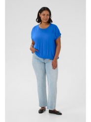 KAFFE curve Bluzka w kolorze niebieskim rozmiar: 54. Niebieskie bluzki damskie KAFFE curve, bez wzorów, z wiskozy, bez kołnierzyka, bez ramiączek. Za 43.99 zł.