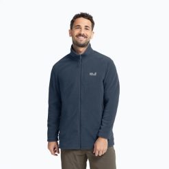 Bluza polarowa męska Jack Wolfskin Taunus 100 Full Zip. Niebieskie bluzy bez kaptura męskie Jack Wolfskin, l, z materiału. Za 239.99 zł.