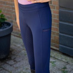Damskie legginsy jeździeckie z pełną przyczepnością Harry's Horse Denici. Niebieskie legginsy damskie HARRYS HORSE, s, z aplikacjami, z elastanu. Za 309.50 zł.