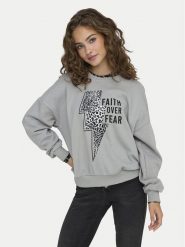 ONLY Bluza Runa 15313683 Szary Regular Fit. Szare bluzy bez kaptura damskie Only, xs, z bawełny. Za 59.99 zł.