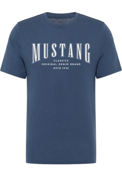 Męski T-Shirt Mustang Style Alex Dark Denim 1018007 5242. T-shirty męskie Mustang, m, bez wzorów, z denimu, bez kołnierzyka. Za 79.99 zł.
