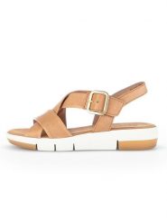 Gabor Skórzane sandały w kolorze jasnobrązowym rozmiar: 40. Brązowe sandały damskie Gabor, bez wzorów, ze skóry, bez obcasa. Za 187.45 zł.