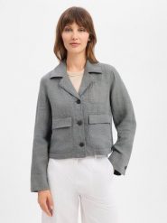 Marc O'Polo Lniana kurtka Kobiety len (100%) szary, 40. Szare kurtki damskie Marc O´Polo, bez wzorów, ze lnu, bez kaptura. Za 599.95 zł.