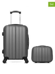 BlueStar 2-częściowy zestaw "Napoli" w kolorze szarym rozmiar: onesize. Szare walizki Bluestar, bez wzorów, z materiału. Za 217.99 zł.