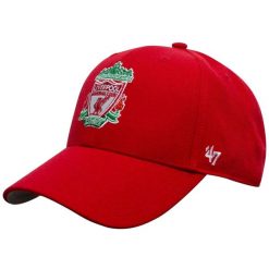 Czapka z daszkiem męska EPL FC Liverpool Cap. Czerwone czapki męskie 47 Brand, bez wzorów, z wełny. Za 109.99 zł.
