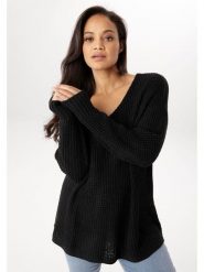 Aniston Sweter w kolorze czarnym rozmiar: 52. Czarne swetry klasyczne damskie Aniston, ze splotem, bez kołnierzyka. Za 130.99 zł.