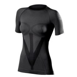 Damska koszulka kompresyjna Falke. Czarne bluzki sportowe damskie Falke, l, z materiału, bez kołnierzyka, bez ramiączek. Za 271.50 zł.