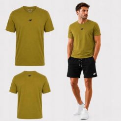 T-SHIRT MĘSKI 4F KOSZULKA SPORTOWA KOLEKCJA LIMITOWANA M3947 SS26. Brązowe t-shirty sportowe męskie 4f, m, z bawełny, bez ramiączek, na fitness i siłownię. Za 54.99 zł.