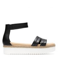 Clarks Skórzane sandały w kolorze czarnym rozmiar: 38. Czarne sandały damskie Clarks, bez wzorów, bez obcasa, na platformie. Za 82.83 zł.