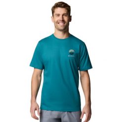 T-shirt sportowy z krótkim rękawem męski Kettle River Outdoor Tee. Zielone t-shirty męskie Columbia, l, bez wzorów, z bawełny, bez kołnierzyka. Za 99.99 zł.