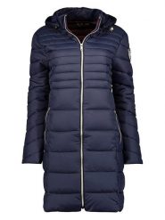Geographical Norway Płaszcz pikowany w kolorze granatowym rozmiar: M. Niebieskie płaszcze damskie Geographical Norway, m, bez wzorów. Za 180.06 zł.