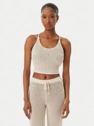 Guess Top E6GR00 Z5371 Beżowy jasny Regular Fit. Brązowe topy sportowe damskie Guess, s, z aplikacjami, z bawełny, bez ramiączek. Za 194.99 zł.