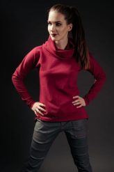 Bluza jaskółkowa amarant. Czerwone bluzy z kapturem damskie Hultaj Polski, l, z bawełny. Za 249.00 zł.