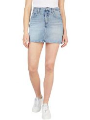 Pepe Jeans Spódnica dżinsowa "Rachel" w kolorze błękitnym rozmiar: S. Niebieskie spódniczki damskie Pepe Jeans, s, z aplikacjami, z jeansu, klasyczne, z podwyższonym stanem, mini, proste. Za 149.31 zł.