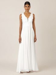 APART Sukienka w kolorze białym rozmiar: 34. Białe sukienki damskie Apart, bez wzorów, z koronki, bez kołnierzyka, bez ramiączek, maxi. Za 175.67 zł.