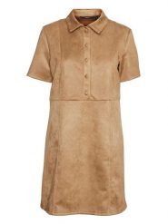 Vero Moda Sukienka w kolorze jasnobrązowym rozmiar: S. Brązowe sukienki damskie Vero Moda, na co dzień, s, bez wzorów, z poliesteru, bez kołnierzyka, bez ramiączek, midi, proste. Za 65.69 zł.
