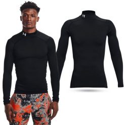 Koszulka męska termoaktywna treningowa Under Armour z długim rękawem. Czarne bielizna termoaktywna męska Under Armour, m, z poliesteru. Za 140.99 zł.