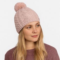 Czapka Eisbar Afra Pompon MÜ. Czerwone czapki zimowe damskie Eisbar, z wełny. Za 179.90 zł.