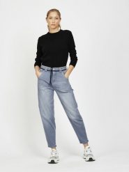 GANG JEANS Dżinsy - Tapered fit - w kolorze niebieskim rozmiar: W28. Niebieskie jeansy damskie GANG JEANS, z podwyższonym stanem. Za 339.95 zł.