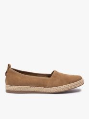 Brązowe espadryle ze skóry welurowej. Brązowe espadryle damskie Ryłko, bez wzorów, z gumy, bez obcasa, na obcasie. Za 379.99 zł.