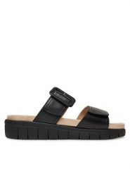 Caprice Klapki 9-27203-44 Czarny. Czarne klapki damskie Caprice, bez wzorów, ze skóry, bez obcasa. Za 165.99 zł.