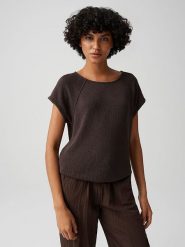 OPUS Koszulka "Svalla" w kolorze ciemnobrązowym rozmiar: 40. Brązowe t-shirty damskie Opus, bez wzorów, bez kołnierzyka. Za 124.95 zł.
