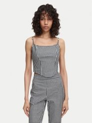 Guess Top W6YH94 W4487 Czarny Slim Fit. Czarne topy damskie Guess, l, z aplikacjami, z syntetyku, bez ramiączek. Za 344.99 zł.