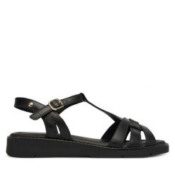 Sandały Pikolinos. Czarne sandały damskie Pikolinos, bez wzorów, bez obcasa, na płaskiej podeszwie. Za 559.99 zł.