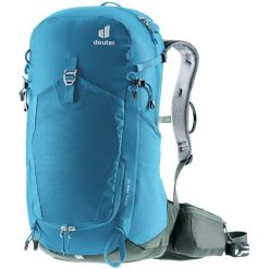 Plecak turystyczny Deuter Trail Pro 33 - wave/ivy. Niebieskie plecaki damskie Deuter, bez wzorów, z materiału. Za 833.79 zł.