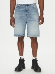 HUGO Szorty jeansowe 50537709 Niebieski Regular Fit. Niebieskie szorty męskie Hugo, z bawełny, bez kołnierzyka. Za 359.99 zł.